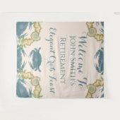 カニ饗宴 – 水カラーブルーカニ、退職 タペストリー (正面(横))