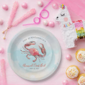 カニ魚介類の夏のパーティー水色を沸騰 ペーパープレート (パーティー)