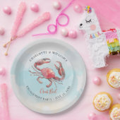 カニ魚介類の夏のパーティー水色を沸騰 ペーパープレート (パーティー)