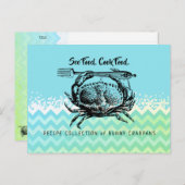 カニ魚介類メイン皿料理キーパーレシピカード ポストカード (正面/裏面)