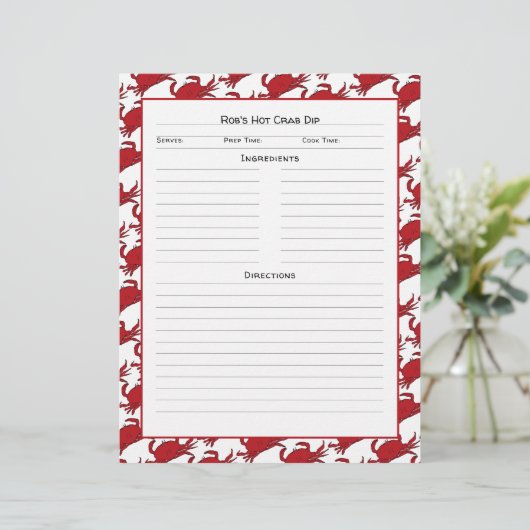 カニ魚介類レシピページライニングカスタム文字 (スタンド正面)