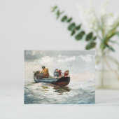 カニ魚釣りウィンスローホーマー ポストカード (スタンド正面)