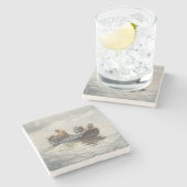 カニ魚釣り（バイウィンスローホーマー） ストーンコースター (横)