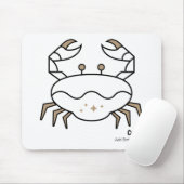 カニ黒パーソナライズされた金ゴールド〔占星術の〕十二宮図 マウスパッド (マウス)