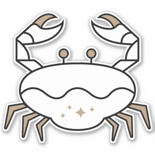 カニ黒占星術のシンボル水記号 シール (正面)