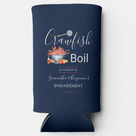 カニ・エビ煮込み家族向けバーベキュー・ seafood のエンゲージメントパーティー スリム缶クーラー (正面)