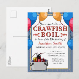 カニ・エビ・魚介パーティの誕生日会 ポストカード