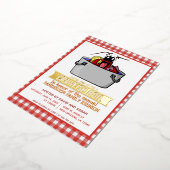 カニ・エビ・魚介パーティー ピクニック 家族の集まり 箔招待状 (回転した状態)