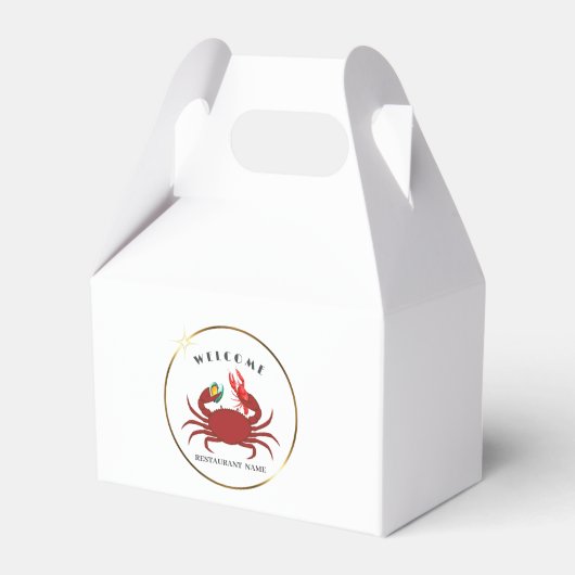 カニ カキ クラム 海鮮 ウェルカム レストラン ロゴ フェイバーボックス (正面サイド)