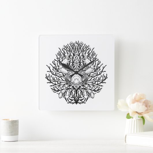 カニ スクエア壁時計 (ホーム)