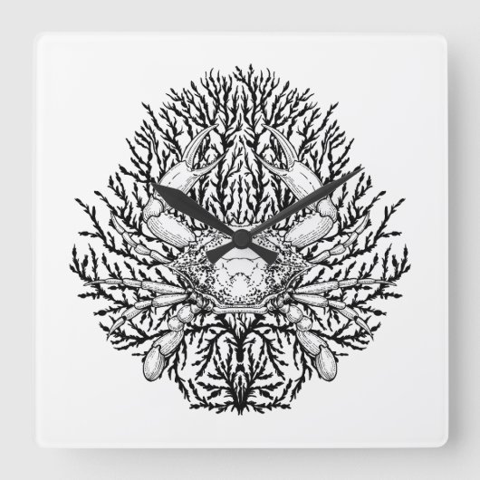 カニ スクエア壁時計 (正面)