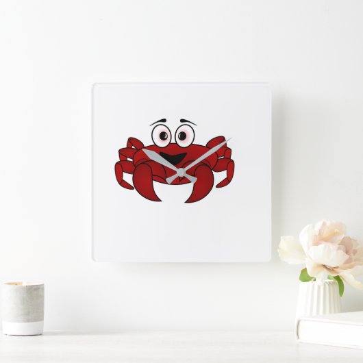 カニ スクエア壁時計 (ホーム)