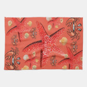 カニ、ヒトデ、カニのキッチンハンドタオル キッチンタオル (横)