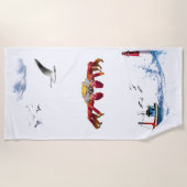 カニ ビーチタオル (正面)