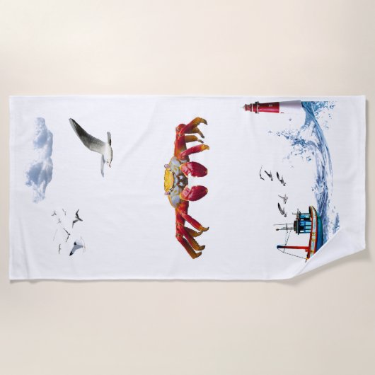 カニ ビーチタオル (正面)