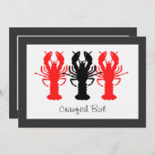 カニ/ロブスターのパーティー招待状 招待状 (正面/裏面)