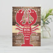 カニ・ロブスター煮込み BBQ 誕生日パーティー クラウフィッシュ 招待状 (スタンド正面)