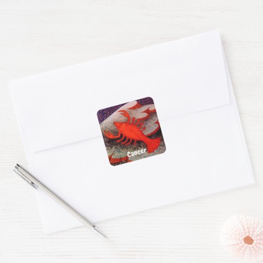 カニ〔占星術の〕十二宮図サインバースデーパーティー スクエアシール (封筒)