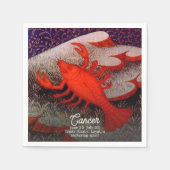 カニ〔占星術の〕十二宮図サインバースデーパーティー スタンダードカクテルナプキン (正面)