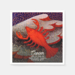 カニ〔占星術の〕十二宮図サインバースデーパーティー スタンダードカクテルナプキン