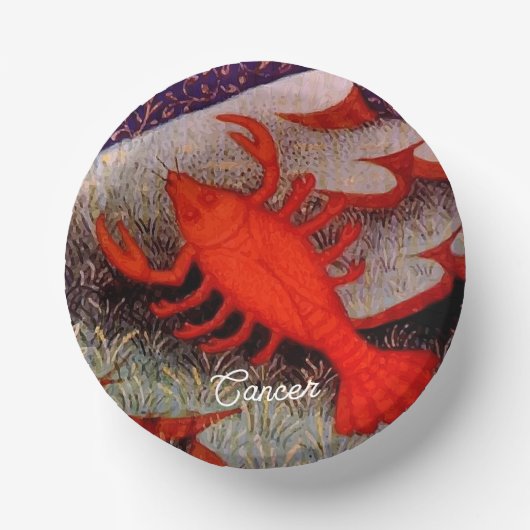 カニ〔占星術の〕十二宮図サインバースデーパーティー ペーパーボウル (正面)