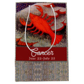 カニ〔占星術の〕十二宮図サインバースデーパーティー ミディアムペーパーバッグ (正面)