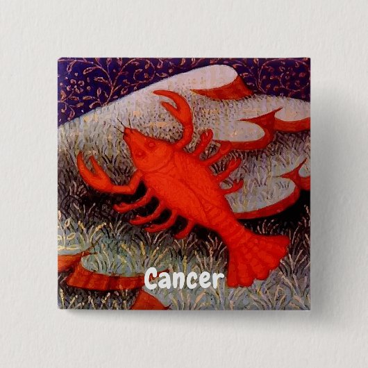 カニ〔占星術の〕十二宮図サインバースデーパーティー 缶バッジ (正面)