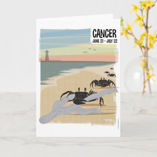 カニ〔占星術の〕十二宮図 カード (黄色い花)
