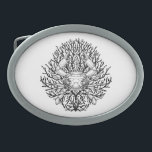 カニ 卵形バックル<br><div class="desc">シーウィードのカニの白黒スケッチ</div>