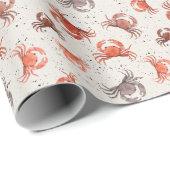 カニ – 水彩パターン ラッピングペーパー (ロールコーナー)