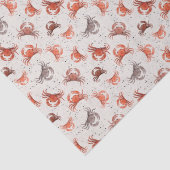 カニ – 水彩パターン 薄葉紙 (詳細)