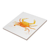 カニ 水彩 オレンジ 動物 海洋 航海 タイル (側面)