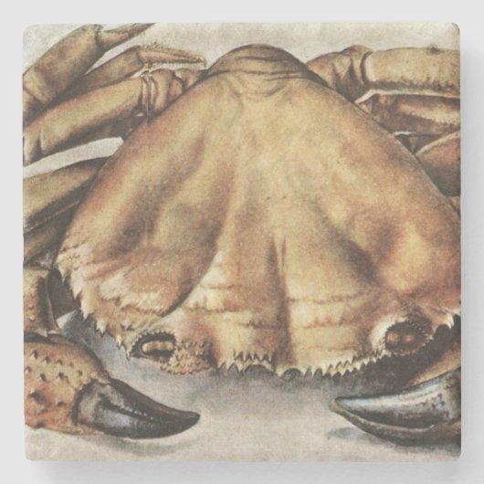 カニ（海底生き物）（アルブレヒト・ダラー著） ストーンコースター (正面)