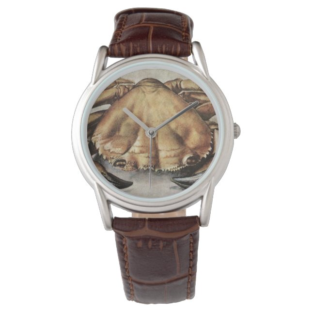 カニ（海底生き物）（アルブレヒト・ダラー著） 腕時計 (正面)