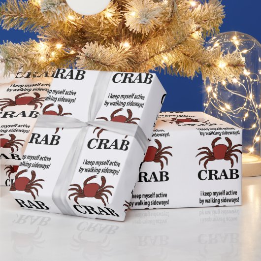 カニ 私は横歩きすることで自分をアクティブに保っています カニ ラッピングペーパー (クリスマス)