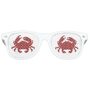 カニ – 赤グランジ レトロサングラス