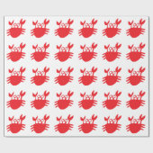 カニ、赤、かわいい漫画 ラッピングペーパー (フラット)
