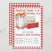 カニ・魚介パーティー誕生日招待状 招待状 (正面/裏面)