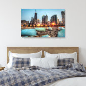 カヌオンオーク通りビーチ日没後 キャンバスプリント (インサイチュ (寝室))