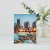 カヌオンオーク通りビーチ日没後 ポストカード (スタンド正面)