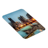 カヌオンオーク通りビーチ日没後 マグネット (右側)