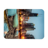 カヌオンオーク通りビーチ日没後 マグネット (横)