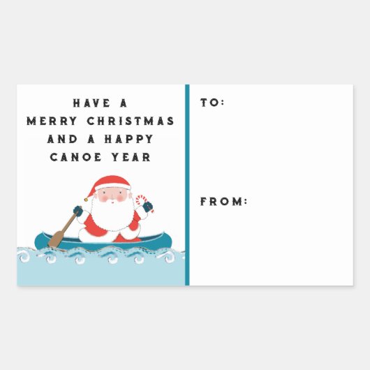 カヌカヤックキャンピングクリスマスギフトタグ 長方形シール (正面)