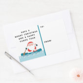 カヌカヤックキャンピングクリスマスギフトタグ 長方形シール (封筒)