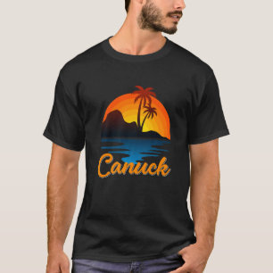 カヌックバンクーバーパームツリーアイランドサンセットカナダ Tシャツ