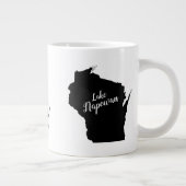 カヌーお気に入りのパドルとウィスコンシン湖 ジャンボコーヒーマグカップ (右)