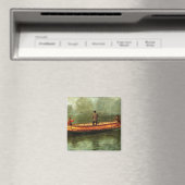 カヌーからの魚釣り マグネット (インサイチュ (食洗機))