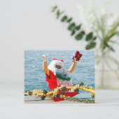 カヌーで着くサンタ シーズンポストカード (スタンド正面)