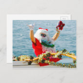 カヌーで着くサンタ シーズンポストカード (正面/裏面)