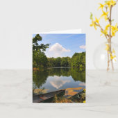 カヌーと湖 カード (黄色い花)